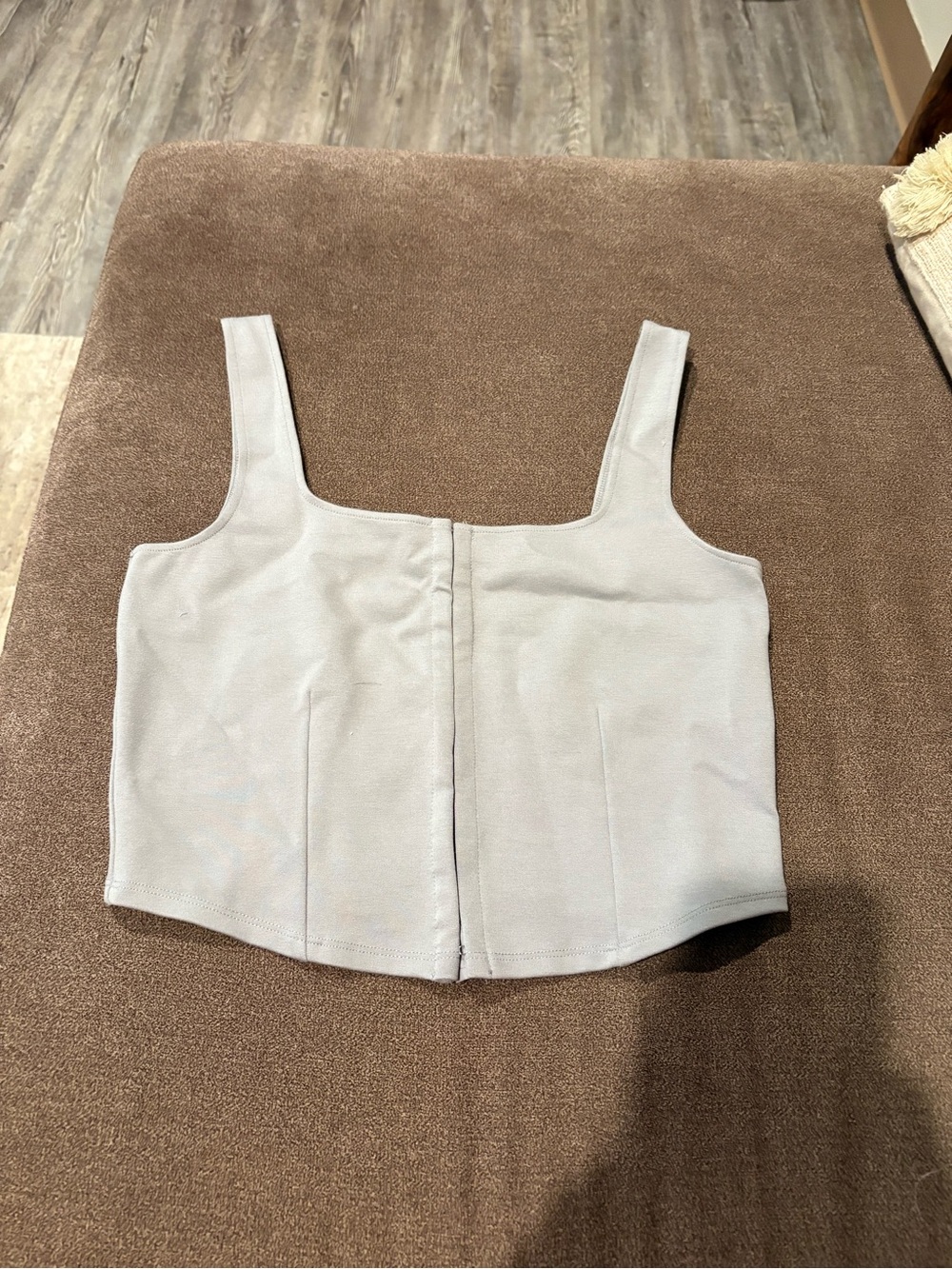 H&M Square Neck Crop Tank - Light Gray